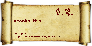Vranka Mia névjegykártya
